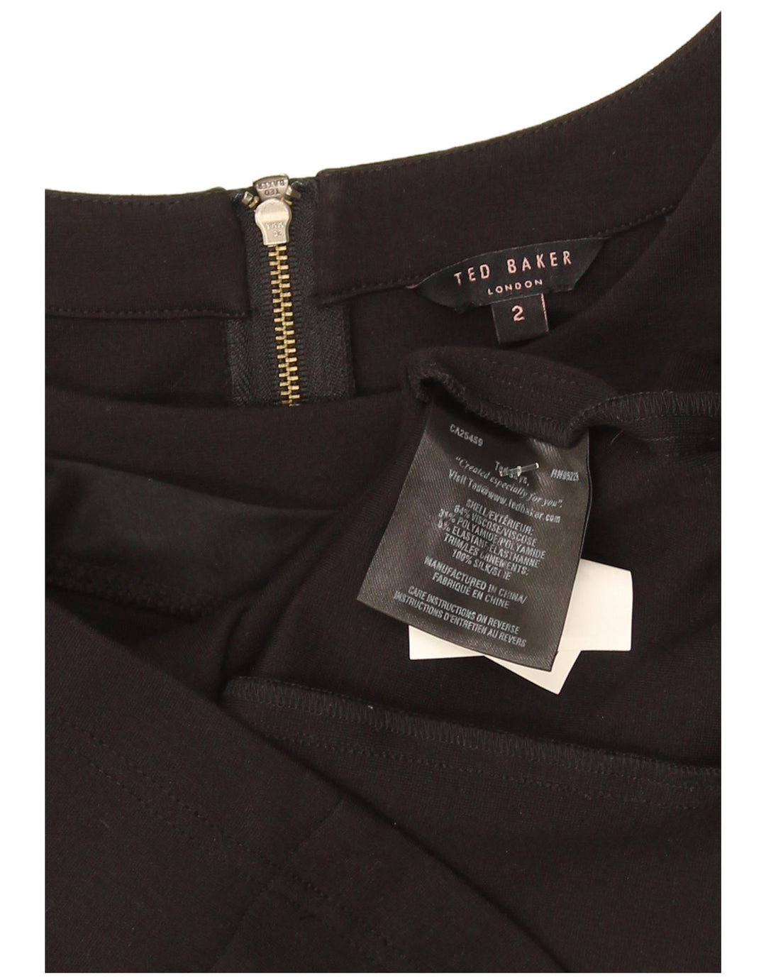 Vestido bainha feminino Ted Baker tamanho 2 pequeno viscose preta