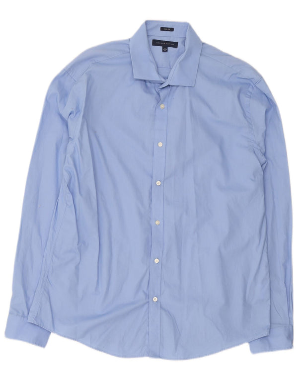 Camisa masculina Tommy Hilfiger Slim Fit tamanho 17 XL azul
