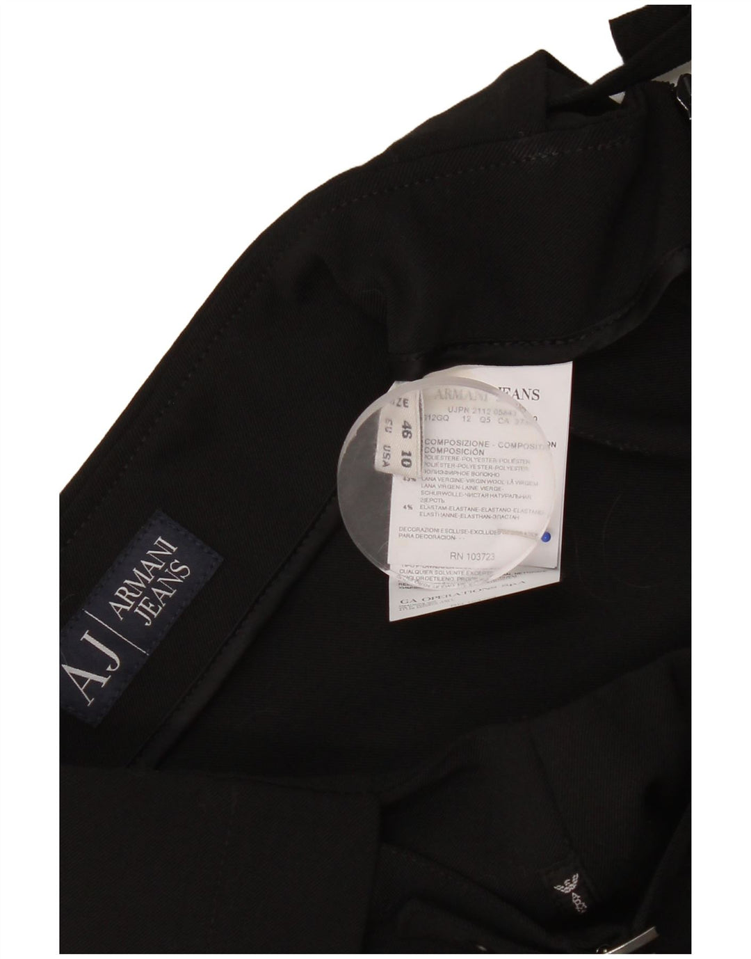 Mini saia feminina Armani EUA 10 grande W34 poliéster preto