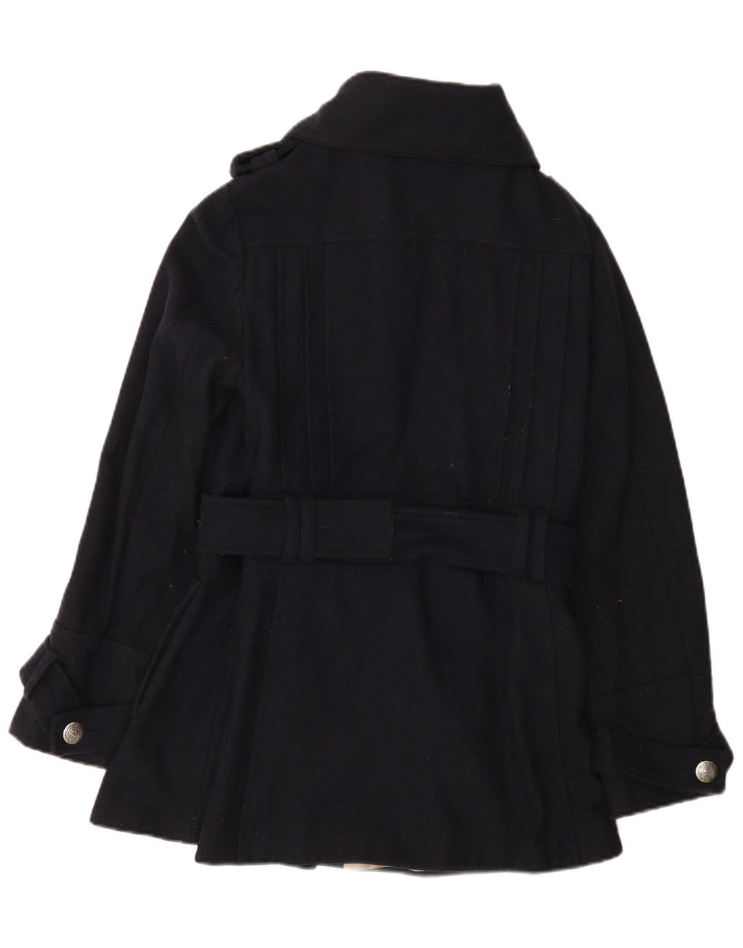 Sobretudo feminino Topshop UK 14 lã azul marinho médio