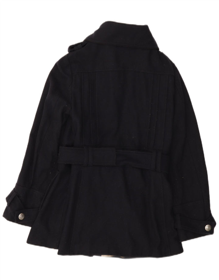 Sobretudo feminino Topshop UK 14 lã azul marinho médio