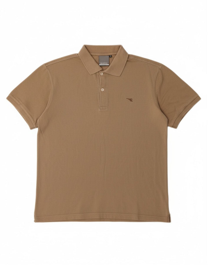 Camisa polo masculina DIADORA algodão bege médio