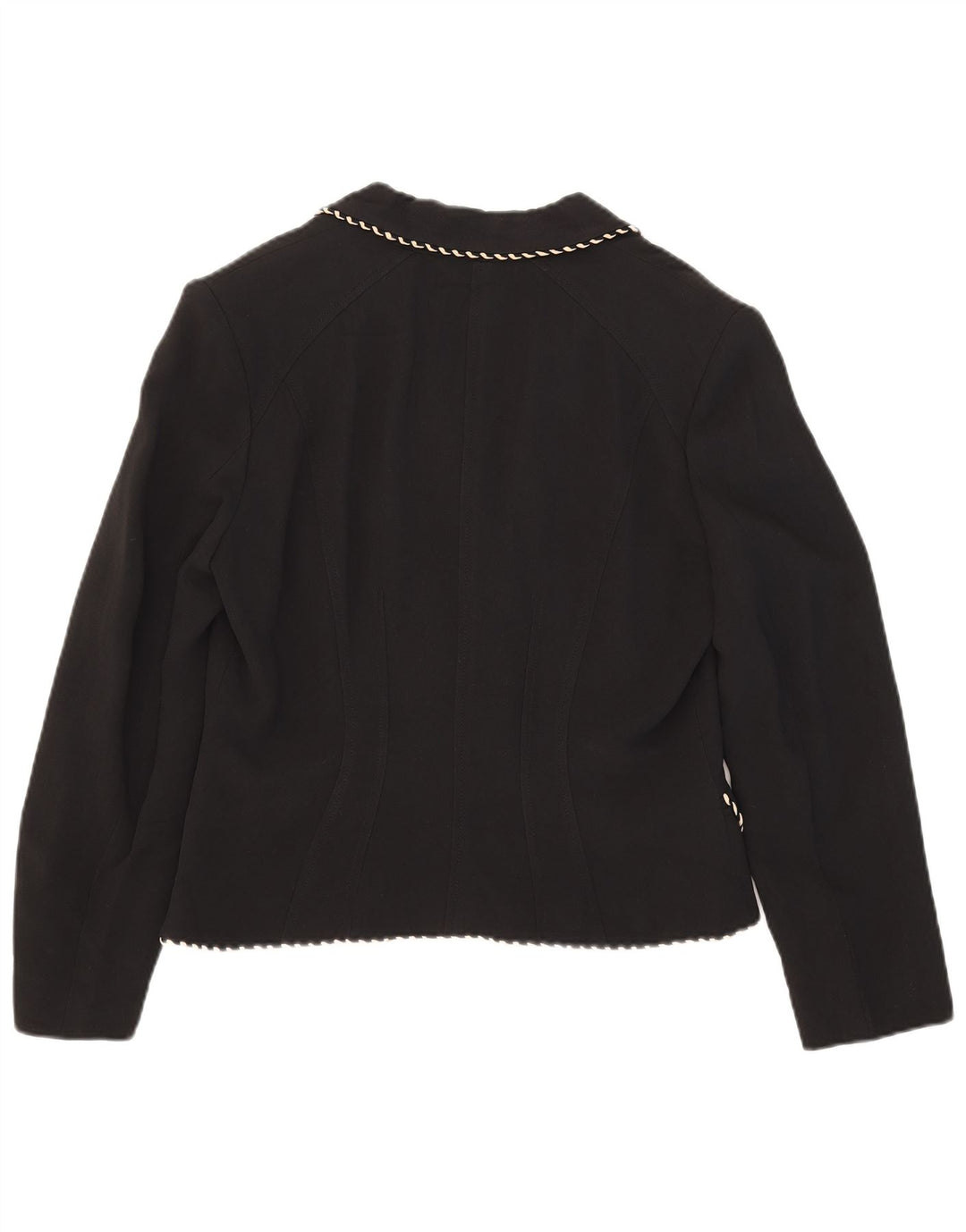 Jaqueta blazer feminina Gai Mattiolo com 3 botões Reino Unido 14 viscose preta média