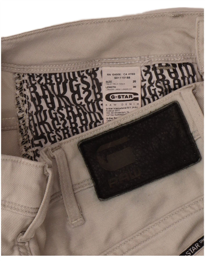 Calça feminina casual justa G-STAR W26 L30 algodão bege
