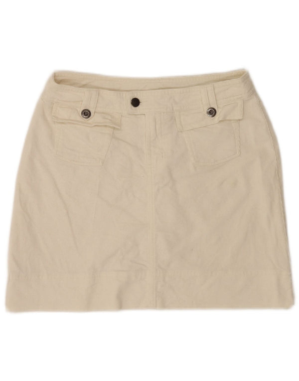 Minissaia feminina Patagonia cintura baixa US 4 pequena W30 algodão branco