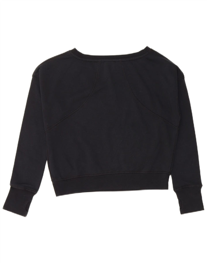 NIKE Girls Crop Graphic Moletom Jumper 13-14 Anos XL Preto Algodão