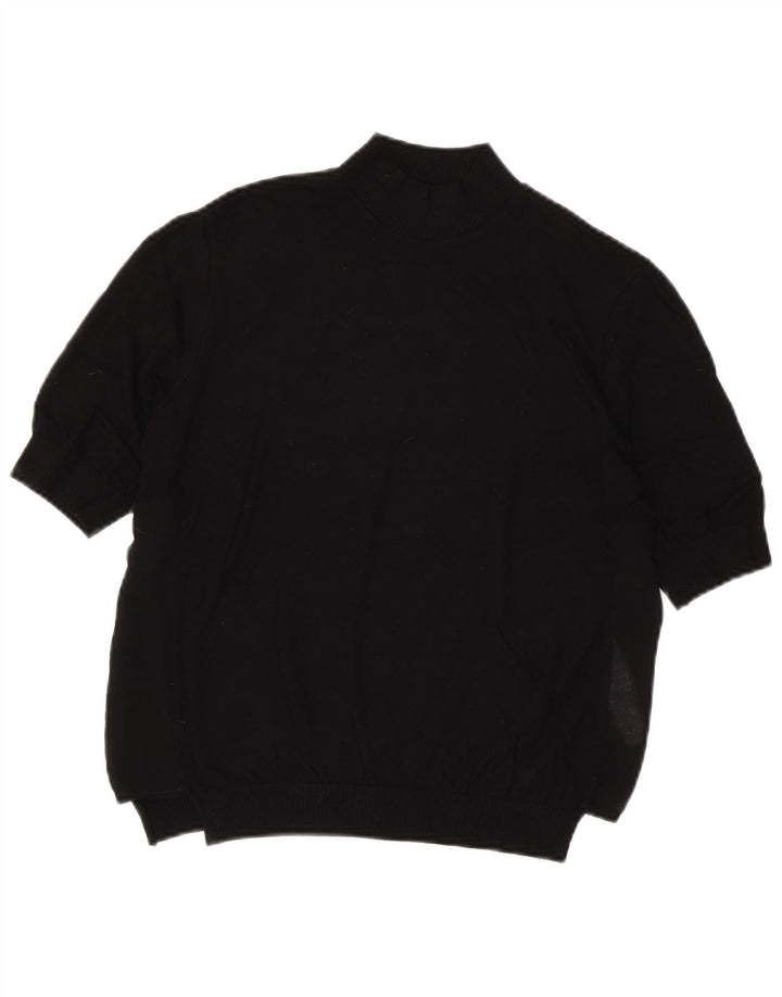 Suéter feminino Zara de manga curta com gola tartaruga Reino Unido 14 médio preto