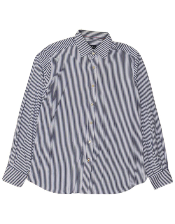 Camisa masculina Massimo Dutti XL risca de giz azul