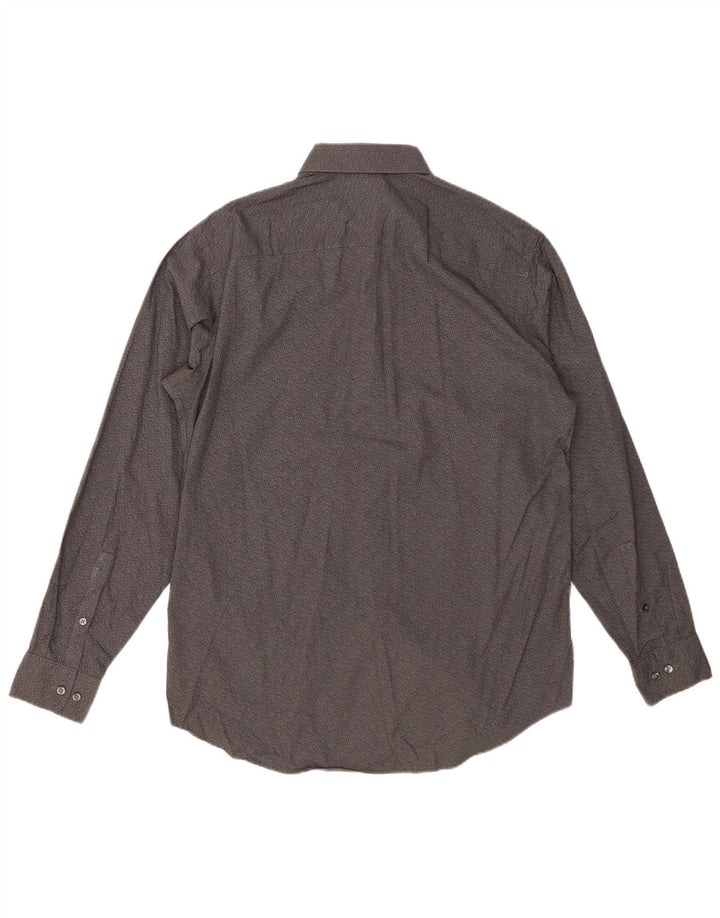 CALVIN KLEIN Camisa masculina de ajuste regular tamanho 15 1/2 cinza médio floral