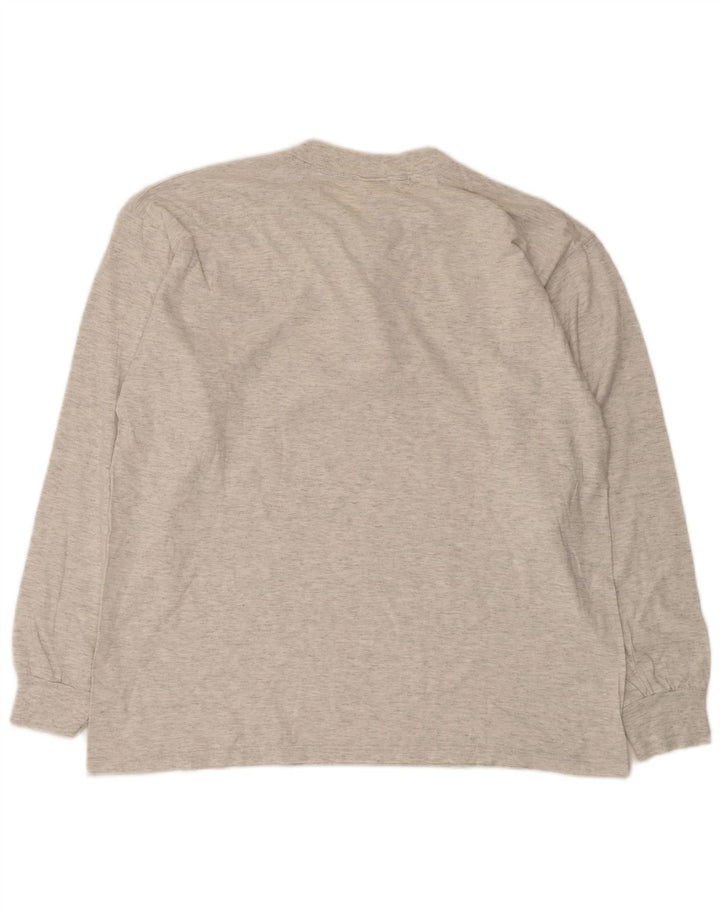 Campeão Mens Top Manga Longa XL Cinza Algodão Flecked