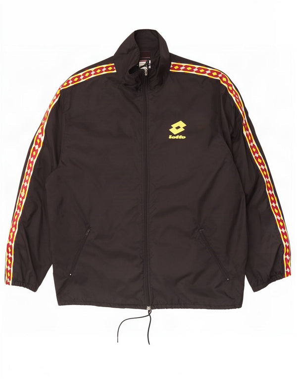 Jaqueta de chuva masculina Lotto Graphic UK 42 XL preta Colourblock Nylon