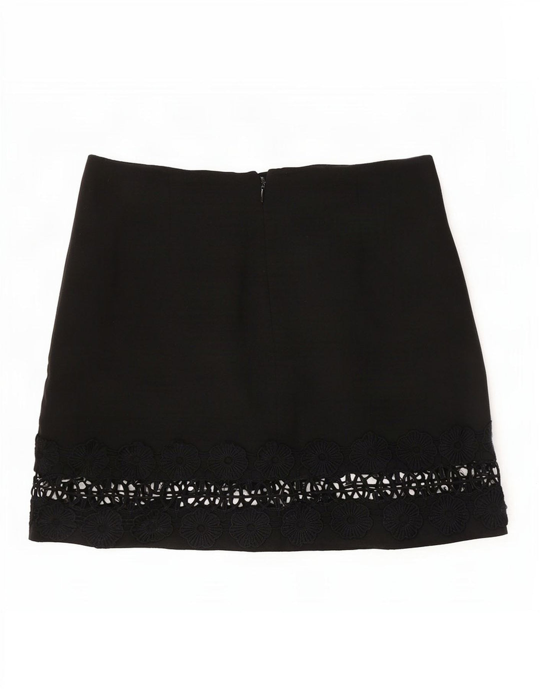 Minissaia feminina Topshop Reino Unido 12 médio W30 poliéster floral preto