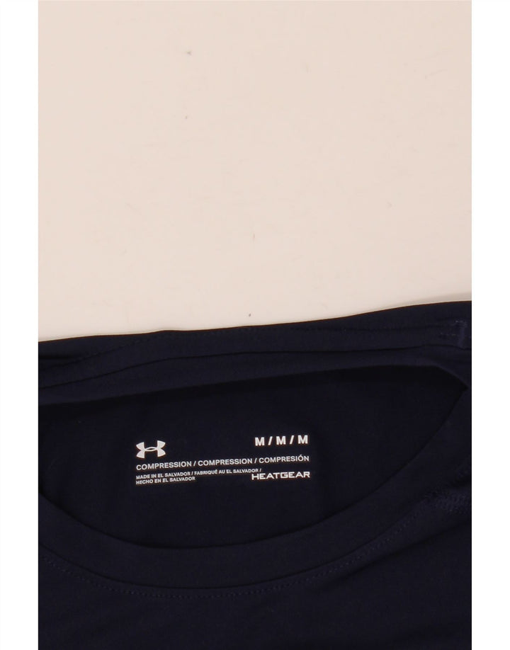 Camiseta masculina Under ARMOR Heat Gear Top Médio Sintético Azul Marinho