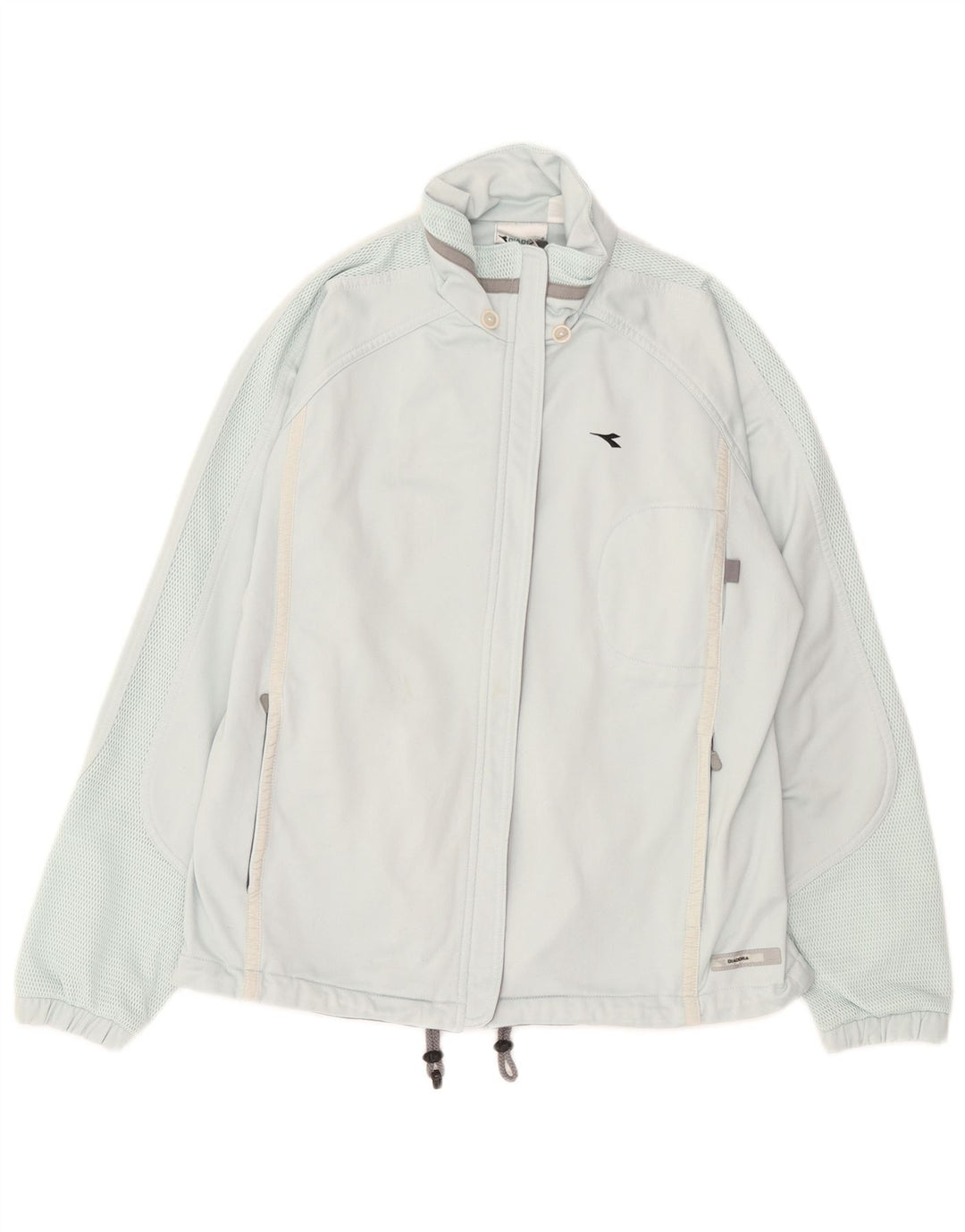 Diadora Womens Tracksuit Top Jacket UK 36 Pequeno Azul Poliéster