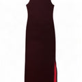 CLOCK HOUSE Vestido maxi feminino sem mangas Reino Unido 12 poliéster vermelho médio