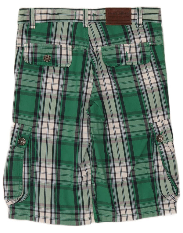 Timberland Boys Cargo Shorts 15-16 Years W32 Green Check Cotton