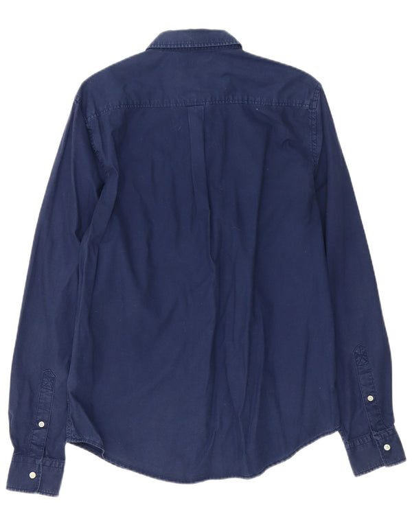 Camisa masculina Superdry algodão azul marinho médio