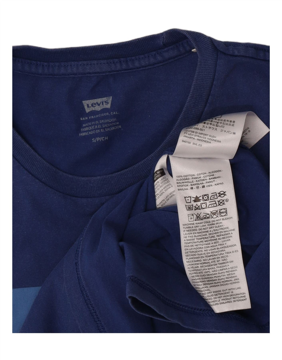 Camiseta gráfica masculina Levi's Top pequeno algodão azul