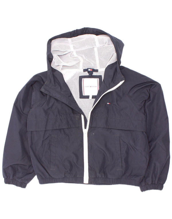 Jaqueta de chuva com capuz gráfico Tommy Hilfiger Boys 5-6 anos azul marinho