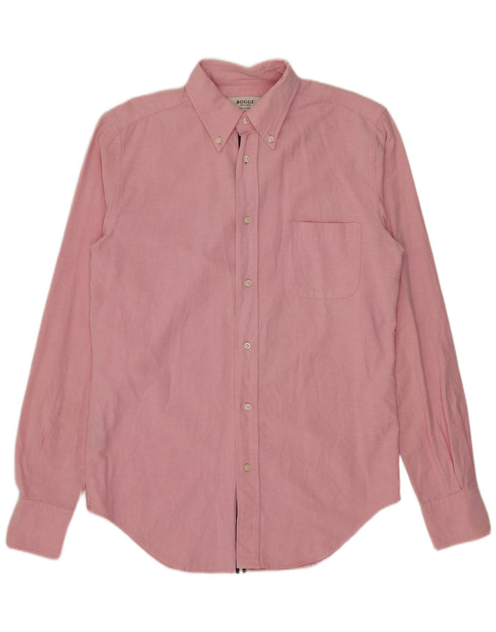 Camisa masculina BOGGI Milano pequena rosa algodão