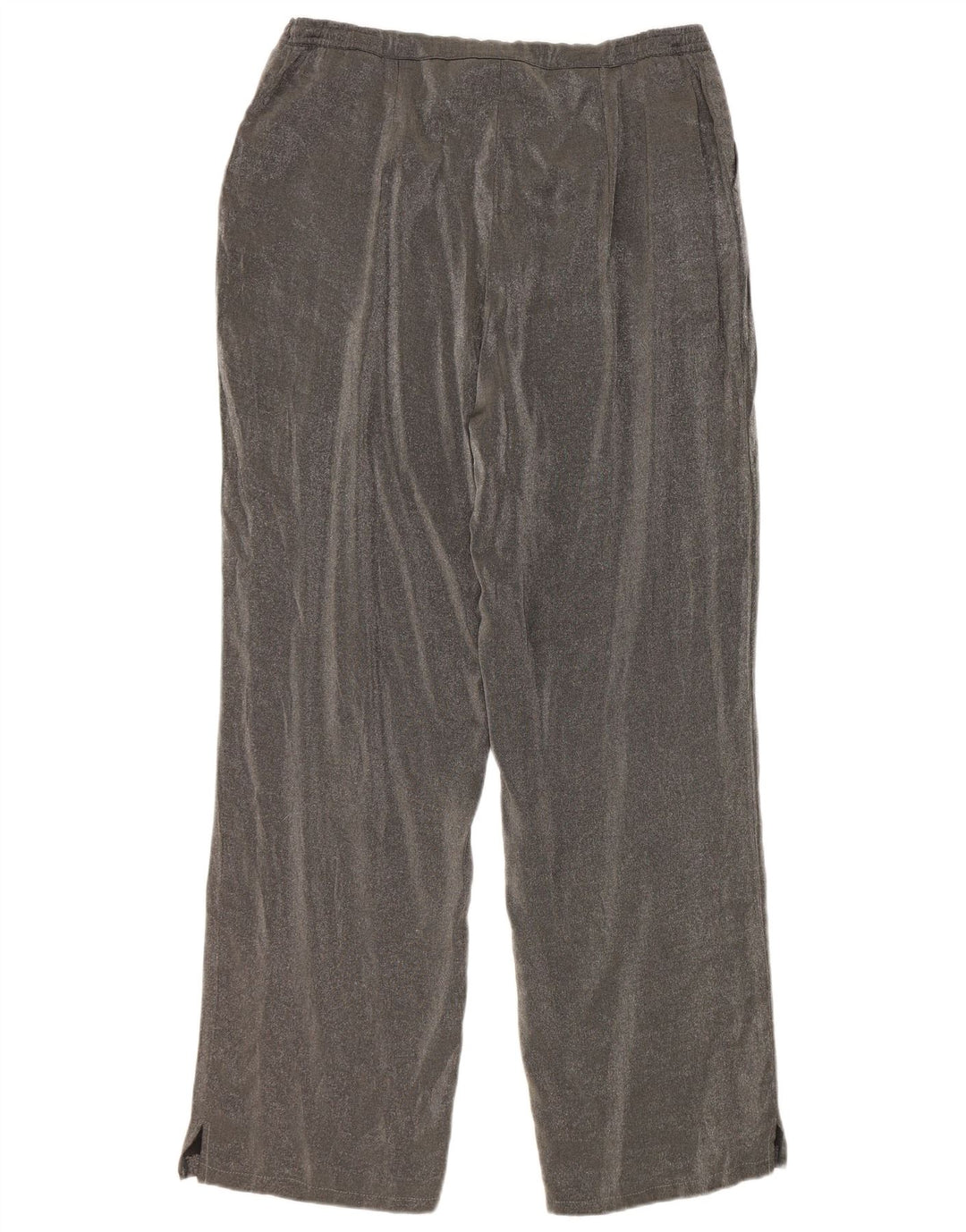 Calça feminina reta casual Marks & Spencer W32 L30 cinza viscose