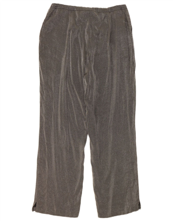 Calça feminina reta casual Marks & Spencer W32 L30 cinza viscose