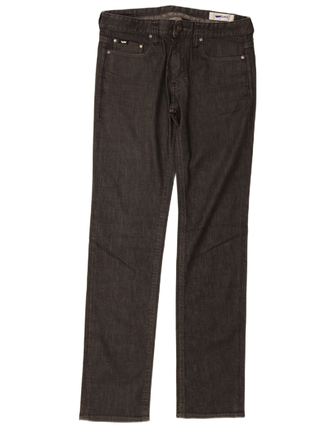 Gas Mens Straight Jeans W33 L34 Cinza Algodão