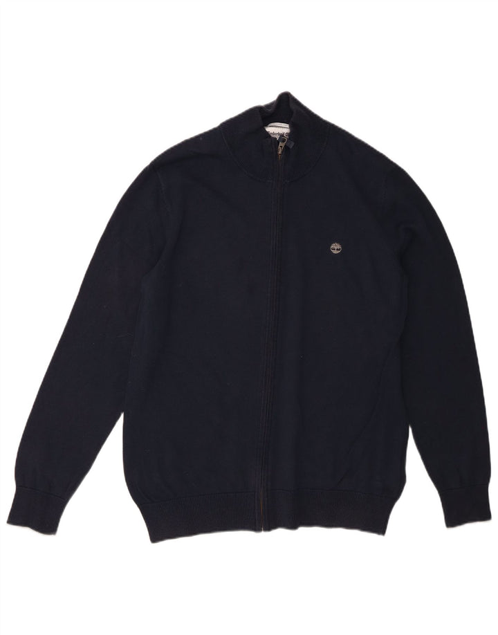 Suéter cardigã masculino TIMBERLAND algodão azul marinho médio