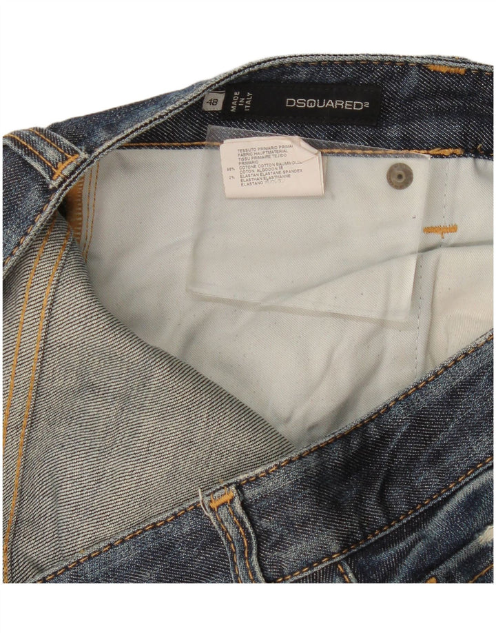 Dsquared2 Calça Jeans Feminina Slim IT 48 XL W36 L32 Azul Marinho Algodão