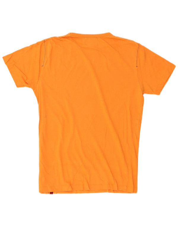 Camiseta masculina gráfica Jack & Jones Top médio algodão laranja