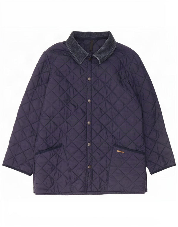 Jaqueta acolchoada masculina Barbour LIDDESDALE UK 40 grande azul marinho nylon