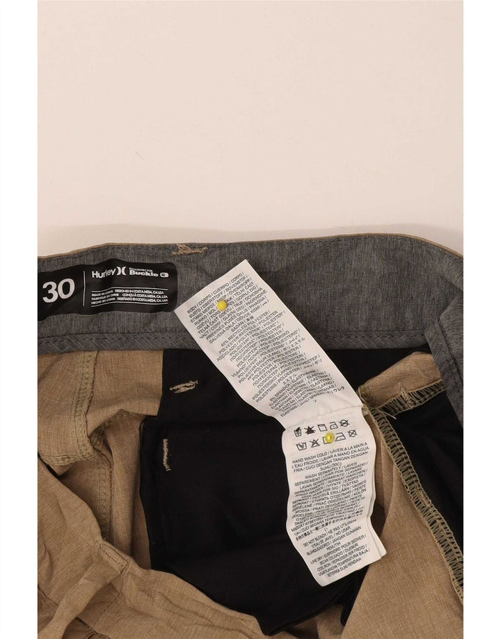 Hurley Mens Chino Shorts W30 Poliéster Bege Médio