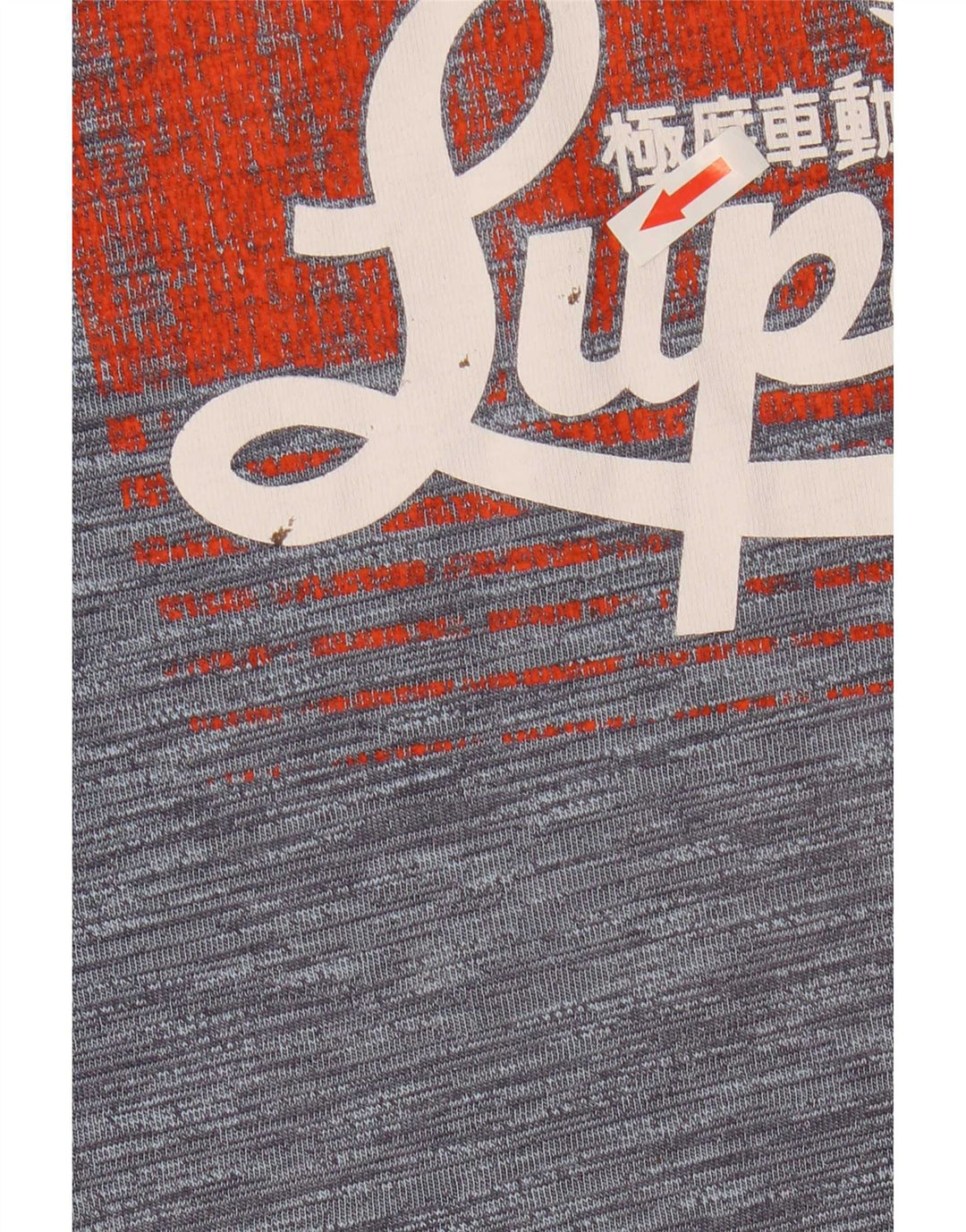 Camiseta masculina Superdry com estampa gráfica grande poliéster manchado cinza