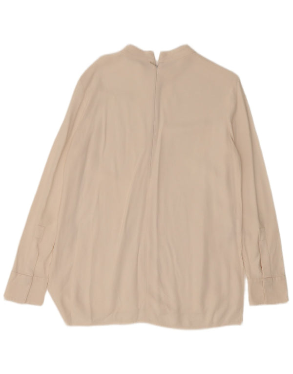 Blusa feminina de manga comprida Hugo Boss UK 12 médio off white acetato