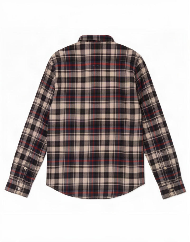 Camisa masculina de flanela Lee pequena de algodão xadrez multicolorido