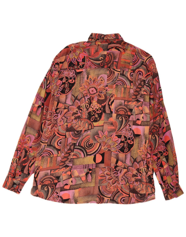 Camisa masculina vintage tamanho 41/42 grande viscose floral multicolorida