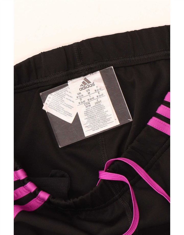 Adidas Womens Crop Tracksuit Calças Reino Unido 12/14 Médio Preto Poliéster