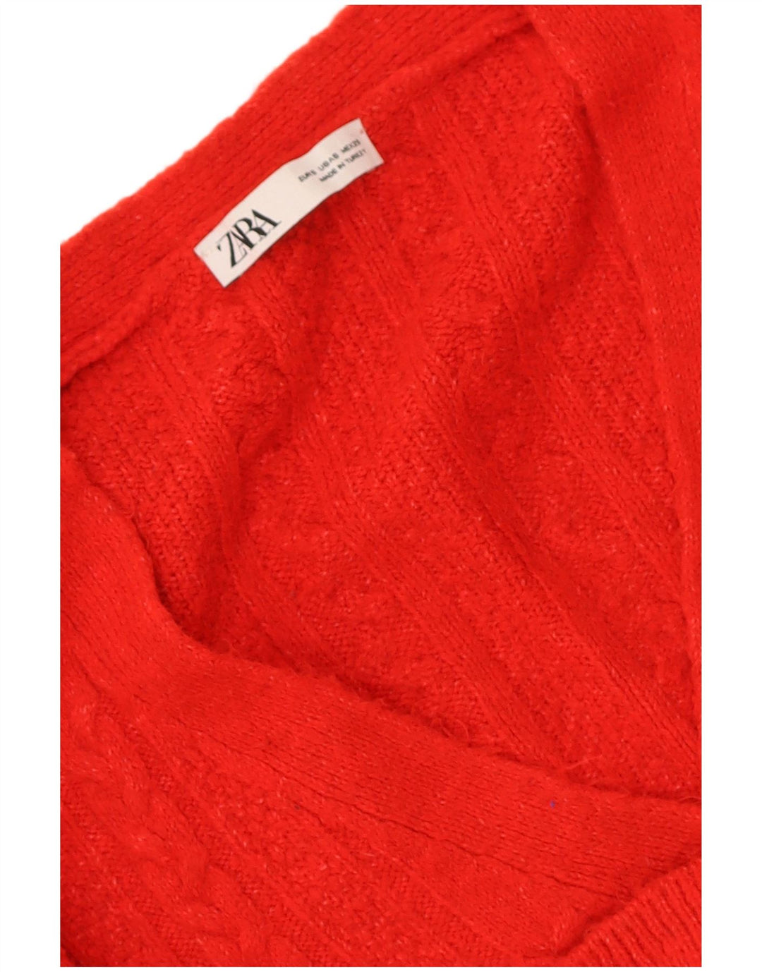 Zara Suéter Cardigan Feminino Crop Oversized Reino Unido 10 Pequeno Vermelho