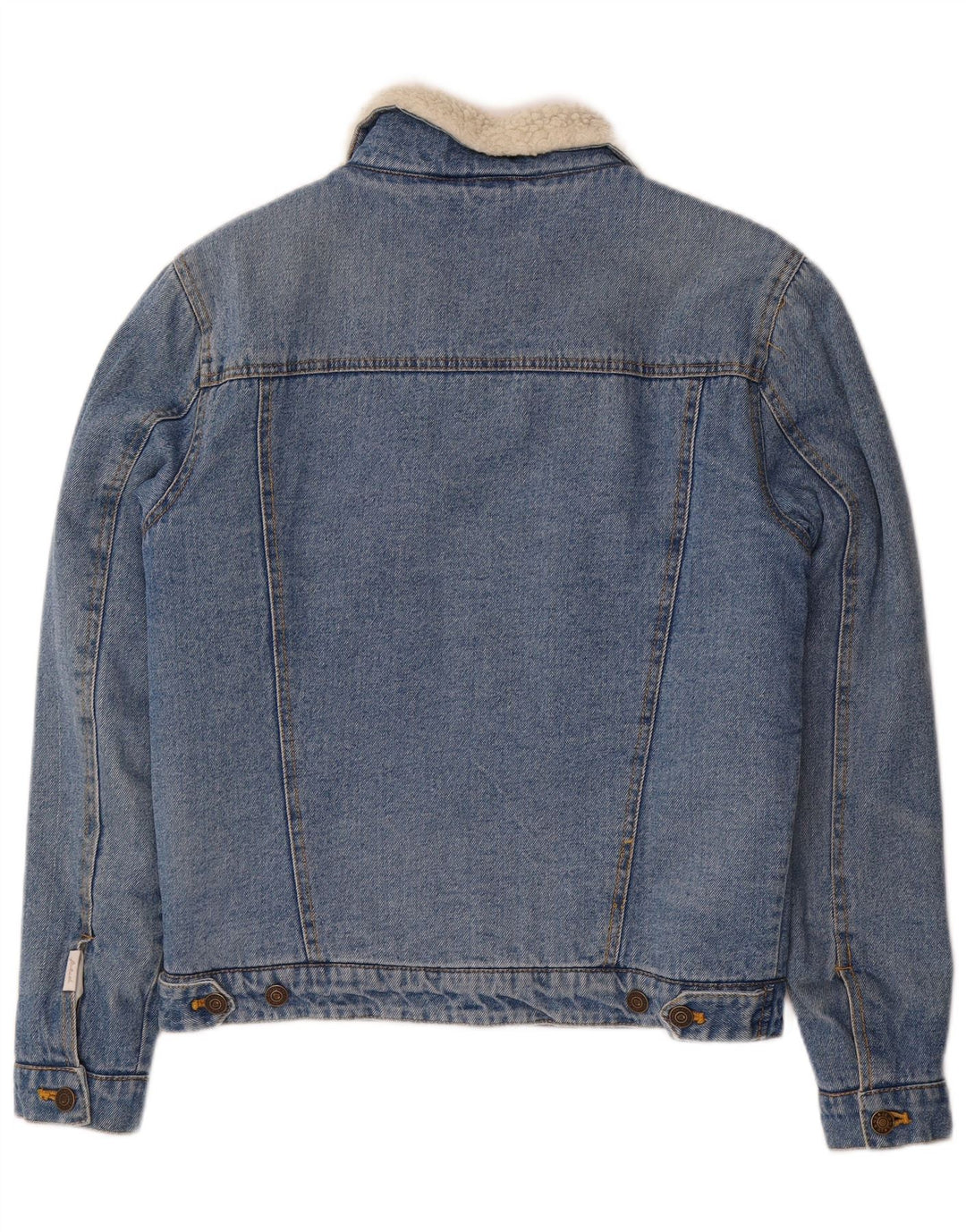 Jaqueta jeans Sherpa de grandes dimensões para mulheres Flatbush Poliéster azul pequeno Reino Unido 10