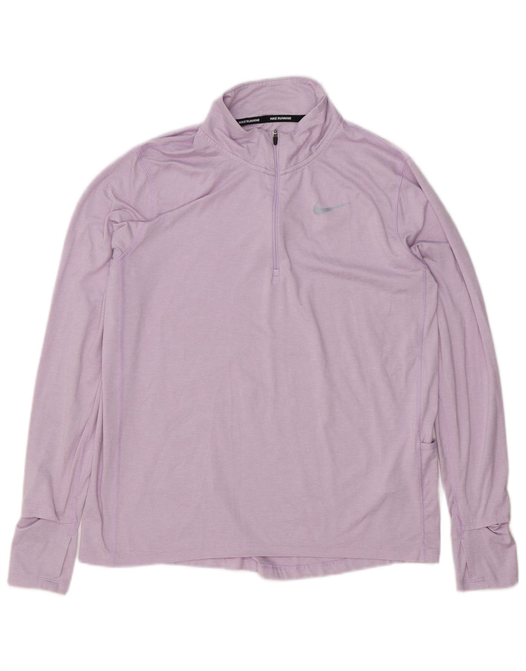 Nike Womens Dri Fit Zip Neck Pullover Treino Top Reino Unido 14 Médio Roxo
