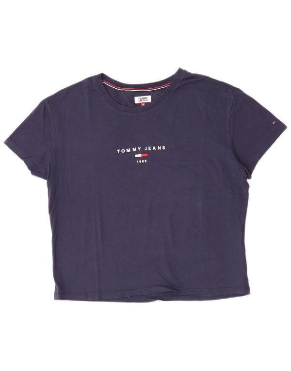 Camiseta feminina Tommy Hilfiger com estampa gráfica Reino Unido 12 algodão azul marinho médio