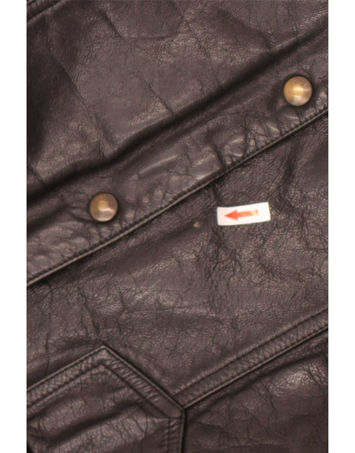 Jaqueta de couro masculina vintage UK 40 grande preta