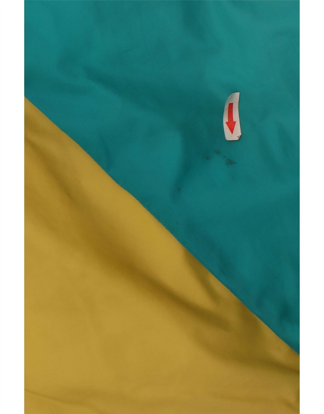 Jaqueta de chuva masculina com capuz Marcel Clair EU 46 pequeno bloco colorido multicolorido
