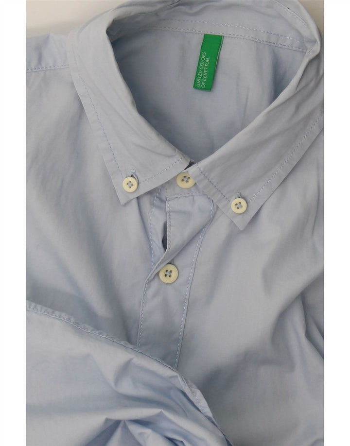 Camisa masculina Benetton azul médio