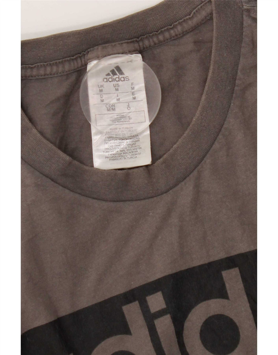 Camiseta Adidas Masculina Graphic Top Cinza Médio Algodão