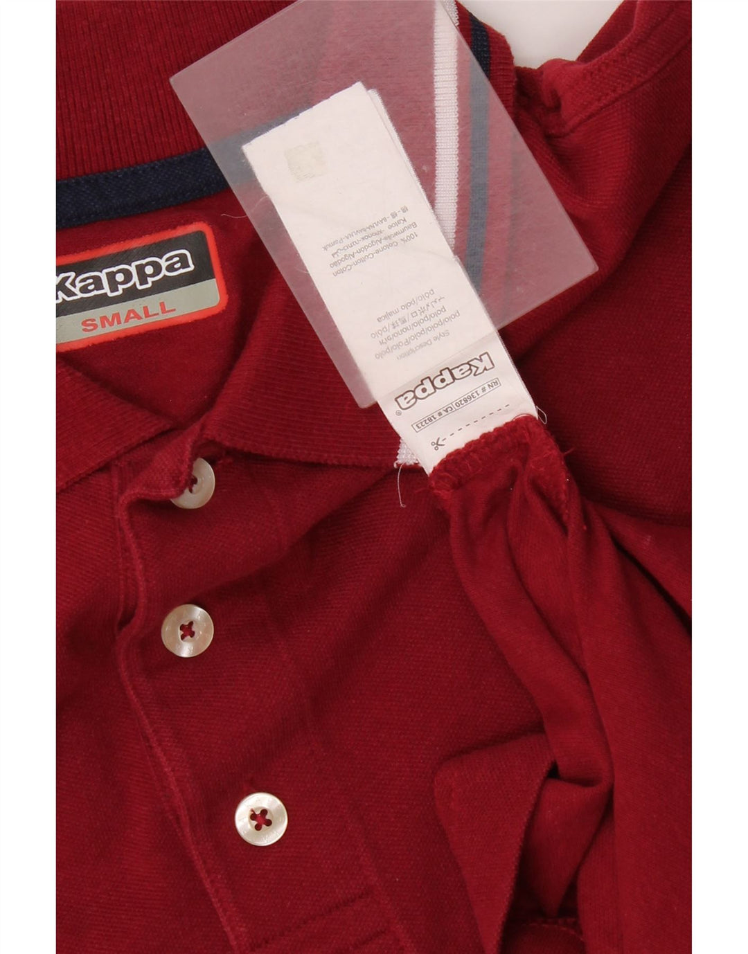 Camisa polo masculina Kappa pequena algodão Borgonha