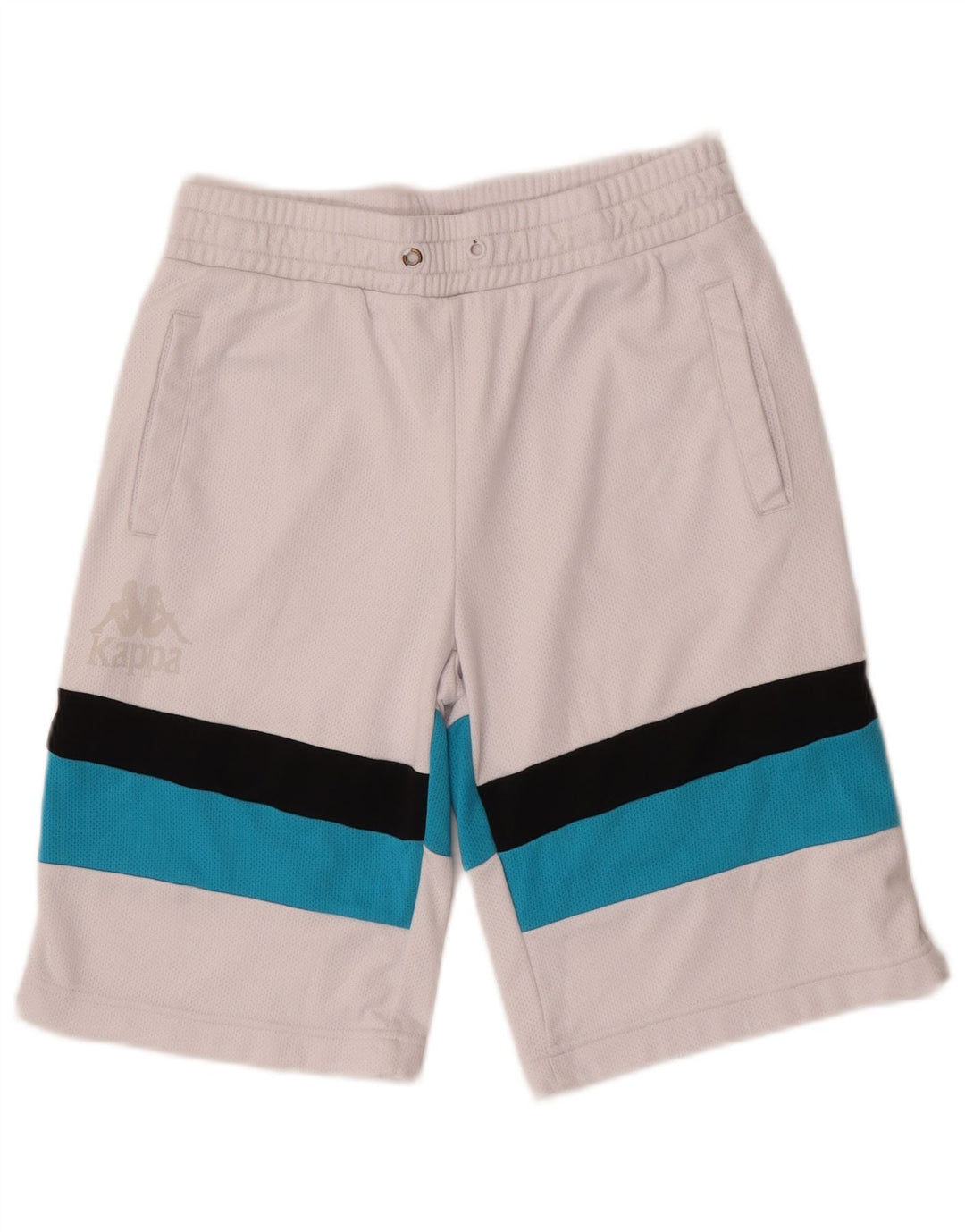 Kappa Mens Sport Shorts Pequeno Colorblock Branco