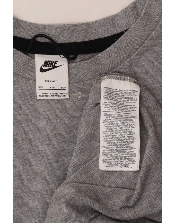 Camiseta masculina Nike Dri Fit Top 2XL algodão cinza