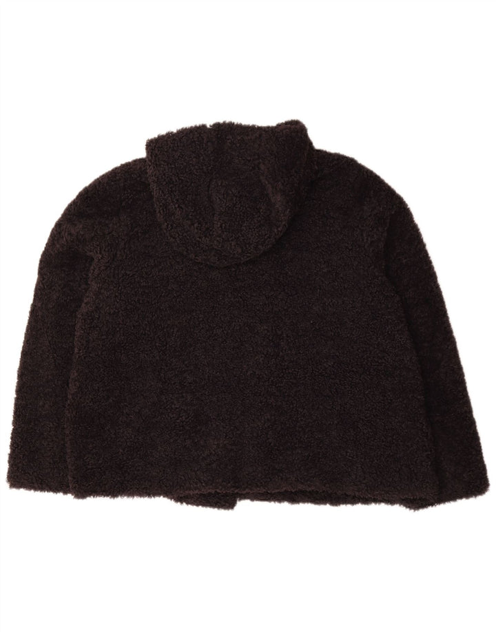 Jaqueta feminina de lã com capuz Marks & Spencer Reino Unido 22 3XL poliéster azul marinho