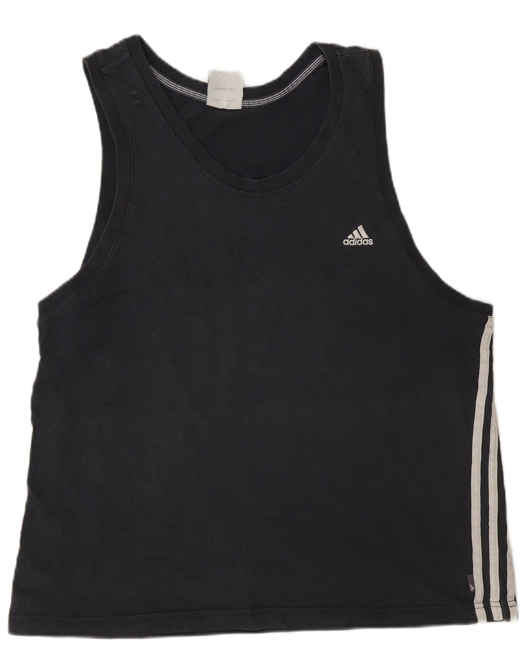 Adidas Mens Colete Top Grande Algodão Preto